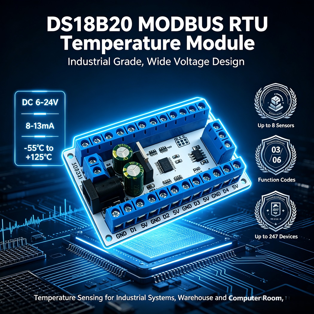 Ds18B20 - 8 Kanallı DS18B20 Sıcaklık Ölçüm Modülü,