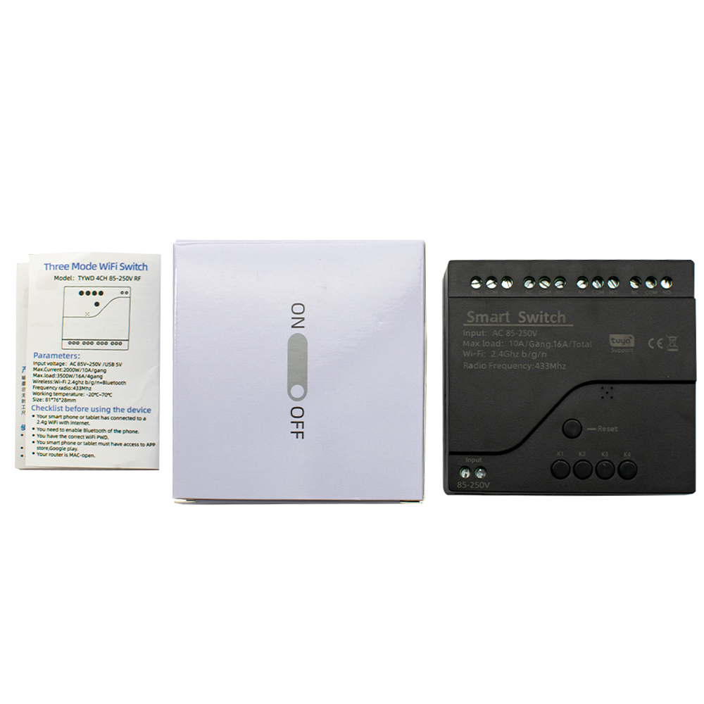Siyah Stil Tuya 4CH Wifi Akıll - Relay Module 4 Channel incelemesi ve fiyatı